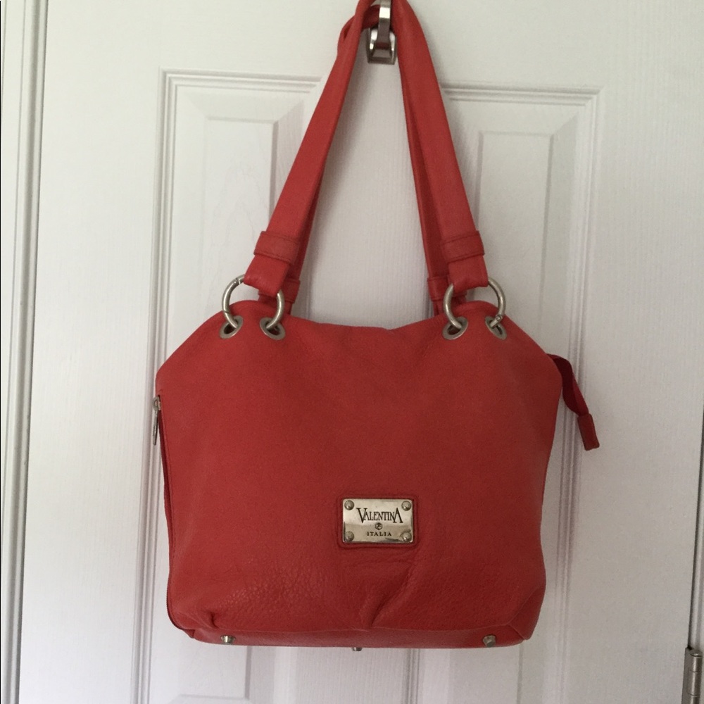NWOT Orange Soft Leather Valentina Handbag